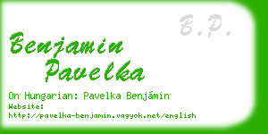 benjamin pavelka business card